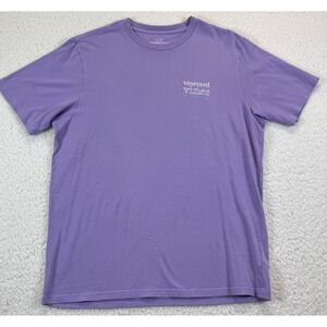 Vineyard Vines Mens Medium Purple Surfboard Graphic Short Sleeve T-Shirt Cotton